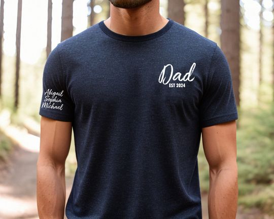 Discover Personalized Dad Shirt With Kids Names. Dad Tshirt, Dad Shirt, Gift for Dad, Dad Tee, Dad with Kids Names.