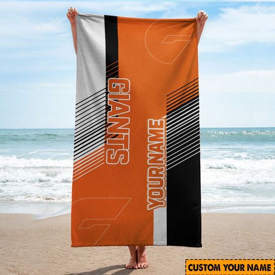 Discover AFL Greater Western Sydney Giants Custom Name Beach Towel