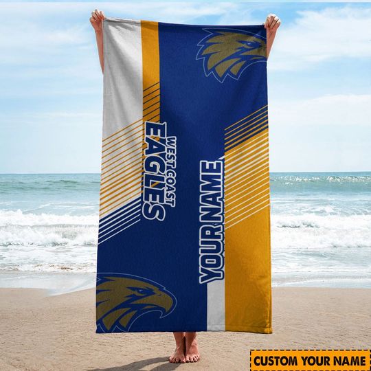 Discover West Coast Eagles Custom Name Beach Towel
