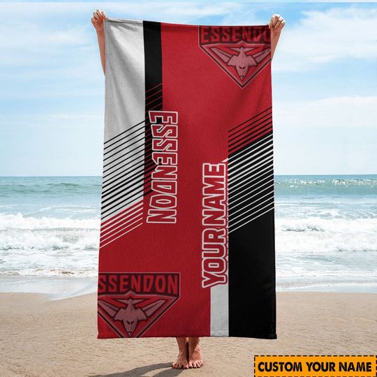 Discover AFL Essendon Bombers Custom Name Gift For Fans Beach Towel