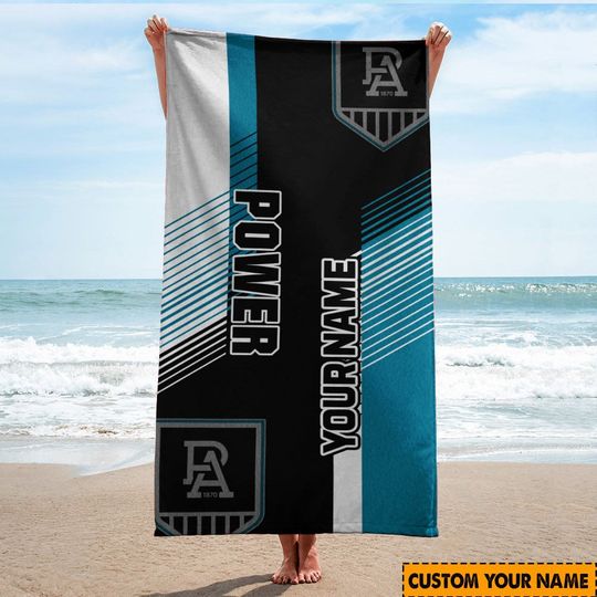 Discover AFL Port Adelaide Custom Name Beach Towel
