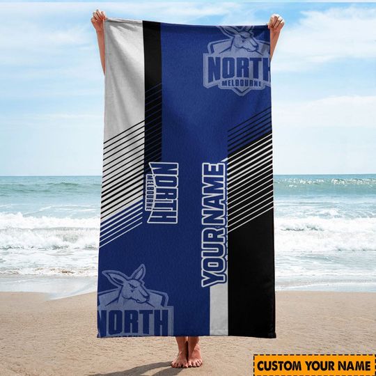 Discover North Melbourne Kangaroos Custom Name Beach Towel