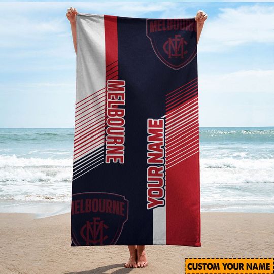 Discover AFL Melbourne Demons Custom Name Beach Towel