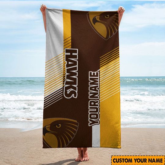 Discover Hawthorn Hawks Custom Name Beach Towel