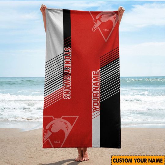 Discover AFL Sydney Swans Custom Name Beach Towel