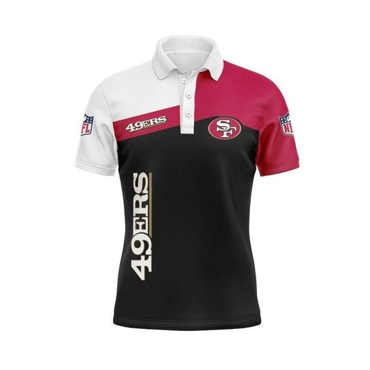 Discover football San Francisco 49erss Black Red White Polo Shirt