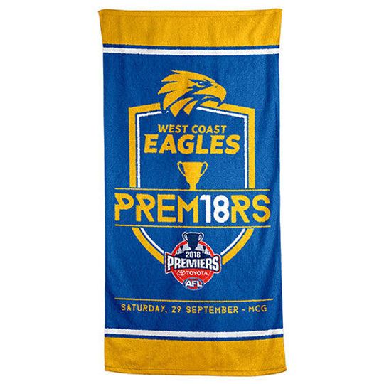 Discover AFL West Coast Eagles 2018 Premiers Beach Towel V2