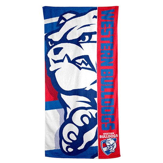 Discover AFL Western Bulldogs Blue Logo Beach Towel
