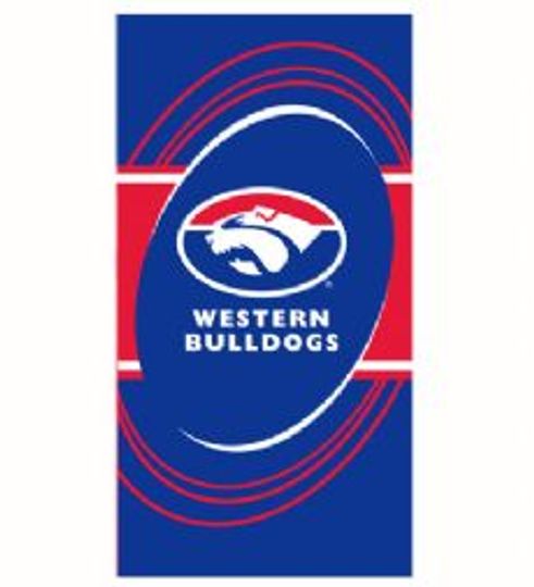 Discover AFL Western Bulldogs Blue Logo Beach Towel V2
