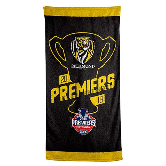 Discover AFL Richmond Tigers Black Premiers 2019 Beach Towel