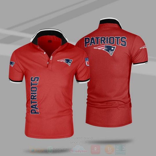 Discover football New England Patriotss Red Polo Shirt