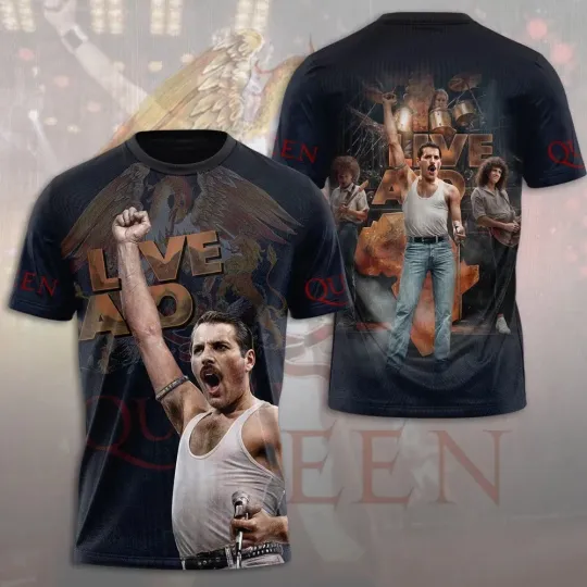 Discover Freddie Mercury x Queen Band 3D Apparel Shirt AOP Unisex Fan Gift S-5XL Style2