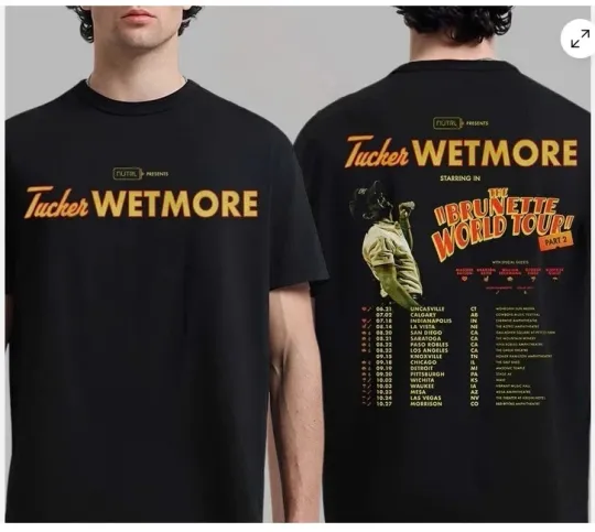 Discover Tucker Wetmore The Brunette World Tour Part 2 2026 North America T-Shirt