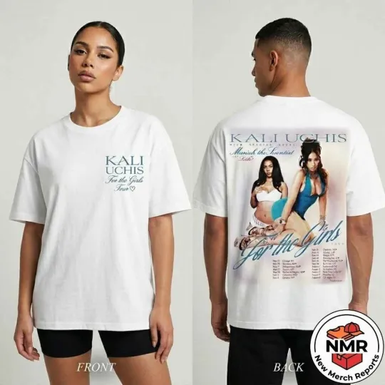 Discover 2 Sides Kali Uchis For The Girls Tour 2026 White Cotton Shirt L273