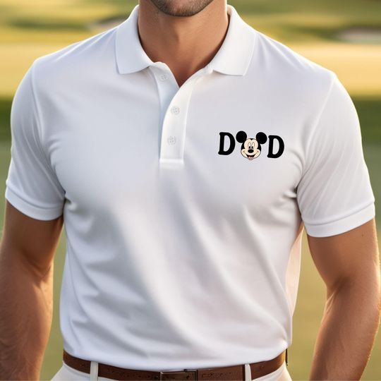 Discover Dad Mickey Polo ,Dry Fit Performance T-Shirt,Disney Men's  Polo Shirt , Disney Dad Collection, Disney Dad Gift, Father's Day Gift