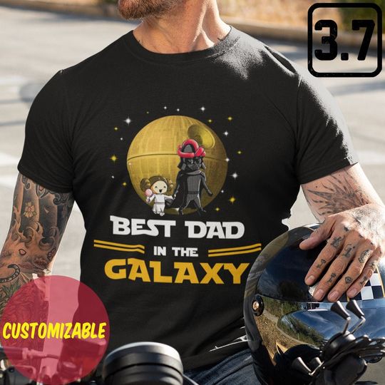Discover Father's Day Gift - Custom Best Dad In The Galaxy With One Daughter - Shirt for Dad 10032