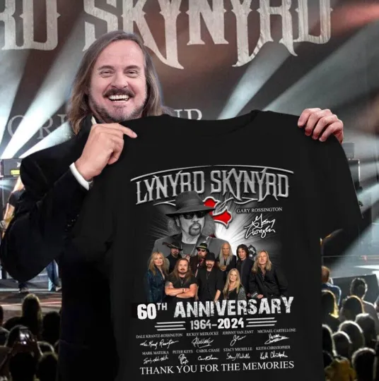 Discover Lynyrd Skynyrd 60th Anniversary Vintage T-Shirt 1964-2024
