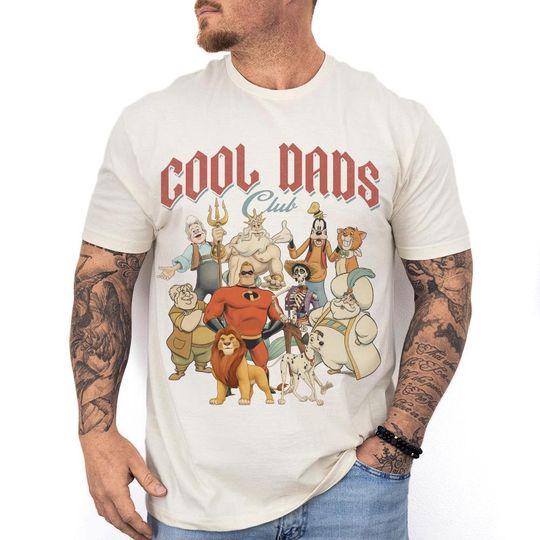 Discover Retro Disney Cool Dad Clubs T-Shirt, Fathers Day Disney World Dad Shirt, Disney Dad Characters Tee, Best Dad Ever