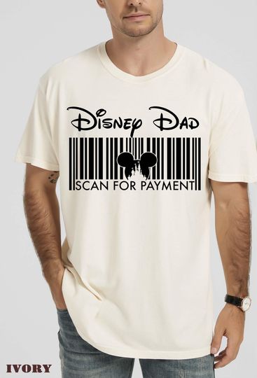 Discover Comfort Colors Disney Dad Funny Shirt, Disneyland Barcode Dad T-shirt