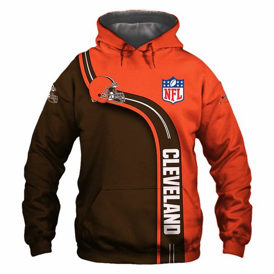 Discover football Cleveland Browns Orange Pullover Hoodie V5