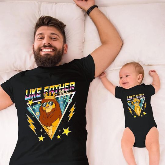 Discover Retro 90s The Lion King Simba Mufasa Disney Dad Shirt, Daddy and Son Matching, Happy Father's Day Shirt, Daddy and Me Family Vacation 2025