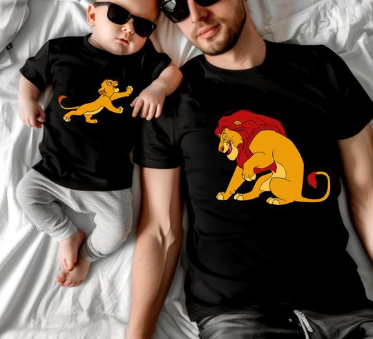 Discover Lion Dad and Son Matching Shirts, Simba Mufasa Tee, Fathers Day Gift T-shirt