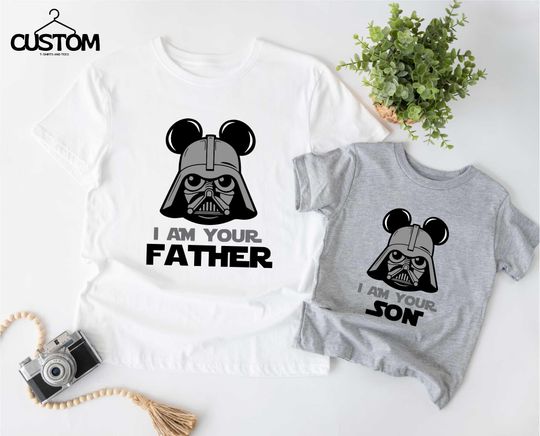 Discover Star Wars Darth Vader Father and Son Shirt, Disney Father's Day T-shirt, Daddy and Son Matching Sweatshirt, Disneyland Galaxy's Edge Tee