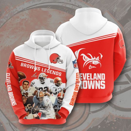 Discover Cleveland Browns Legends 3D Hoodie Football Pullover