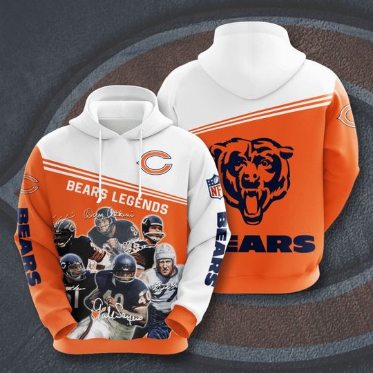Discover Chicago Bears Legends 3D Hoodie Basketball Jersey Pullover