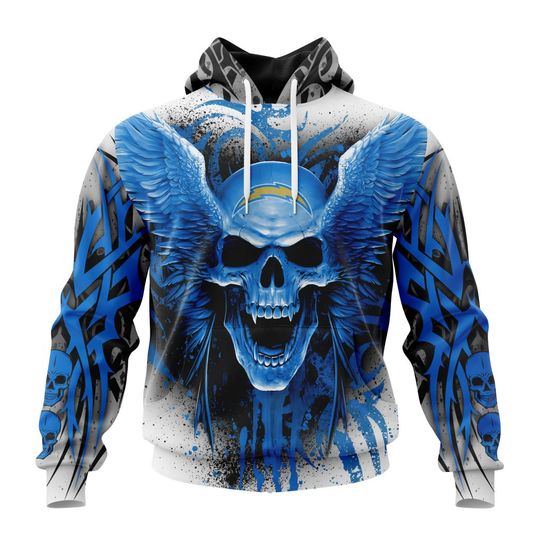 Discover football Los Angeles Chargers Special Kits With Skull Pullover Hoodie