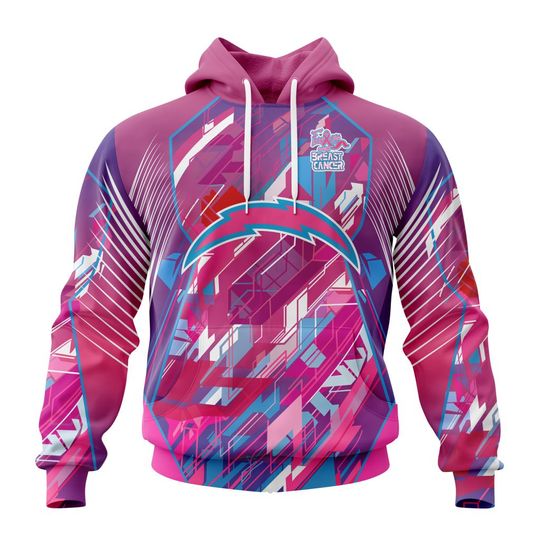 Discover football Los Angeles Chargers Breast Cancer Pullover Hoodie