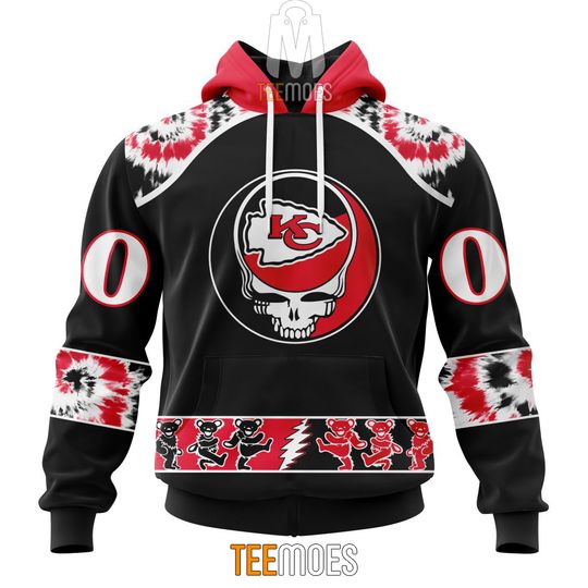Discover football Kansas City Chiefs Custom Name Number Grateful Dead Pullover Hoodie