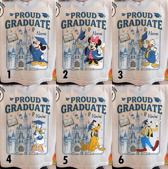 Discover Personalized Disneyland Graduation Shirt, From The Tassel To The Castle, Mickey and Friends Stitch Senior Class of 2026,Family Graduate Trip