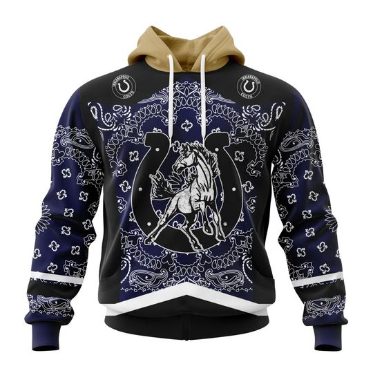 Discover football Indianapolis Colts Custom Name Number Classic Style Pullover Hoodie