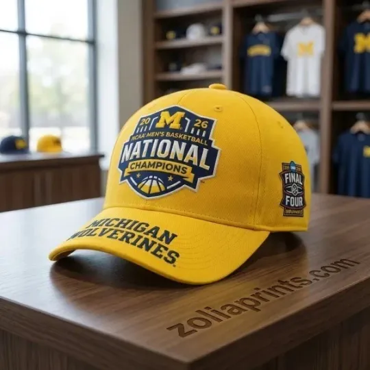 Discover 2026 Michigan Wolverines Basketball Champions Cap, 3D AOP Baseball Cap