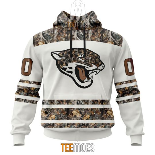Discover football Jacksonville Jaguars Custom Name Number White Camo Hunting Pullover Hoodie