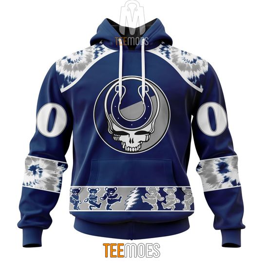 Discover football Indianapolis Colts Custom Name Number Grateful Dead Pullover Hoodie
