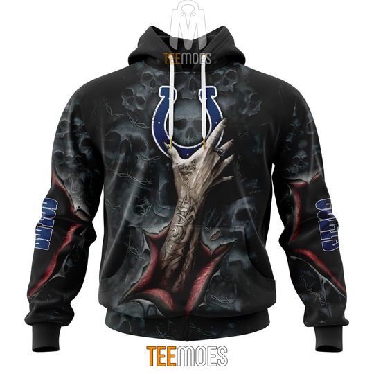 Discover football Indianapolis Colts Halloween Horror Skull Pullover Hoodie