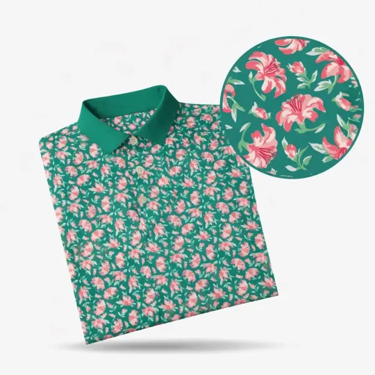 Discover Azalea Floral Golf Polo Shirt for Women