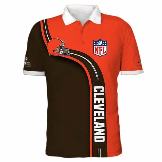 Discover football Cleveland Browns Orange Polo Shirt