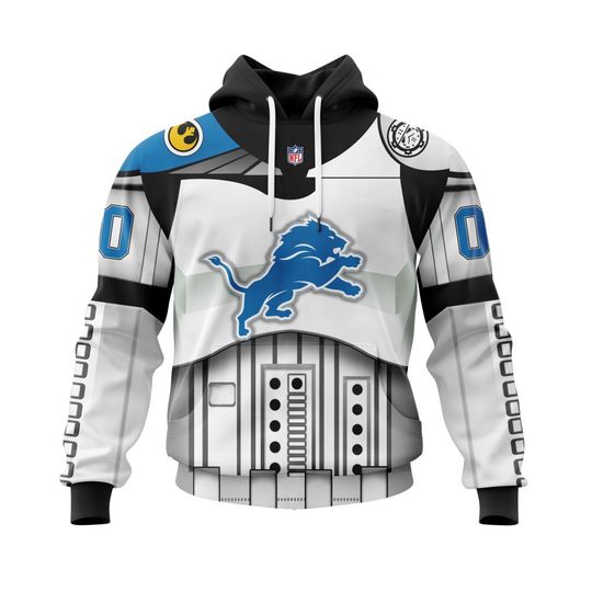 Discover football Detroit Lions Custom Name Number Star Wars Pullover Hoodie