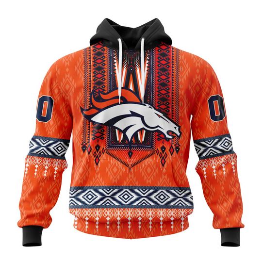 Discover football Denver Broncos Custom Name Number Native Concepts Pullover Hoodie