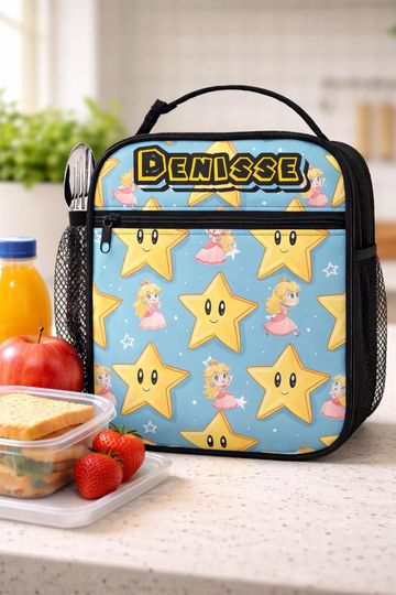 Discover Princess Peach Lunch Bag , Personalized Super Mario Galaxy Tote for Fans,