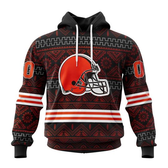 Discover football Cleveland Brownss Custom Name Number Native Concepts Pullover Hoodie