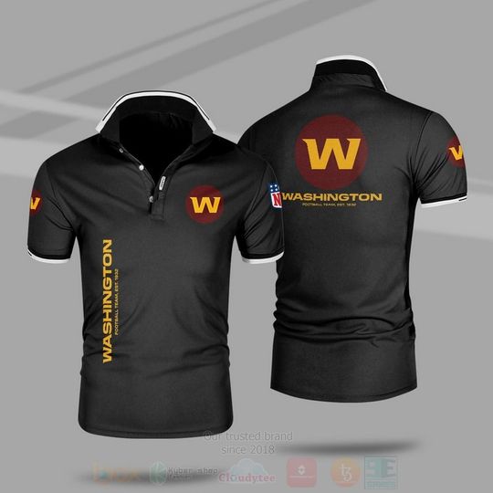 football Washington Commanders Black Polo Shirt