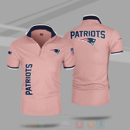 Discover football New England Patriots Pink Polo Shirt