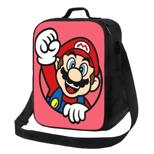 Discover Custom M-Marioed Game Insulated Lunch Tote Bag for Women Portable Cooler Thermal Food Lunch Box Outdoor Camping Travel