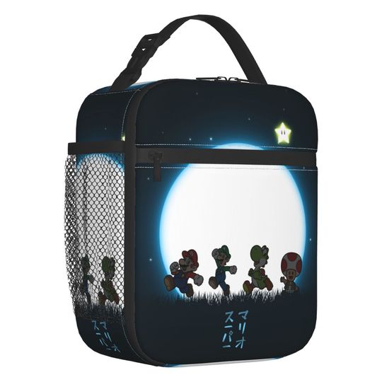 Discover Custom M-Marioes Video Game Brothers Friends Resuable Lunch Boxes Women Men Cooler Thermal Food Insulated Lunch Bag Office Work