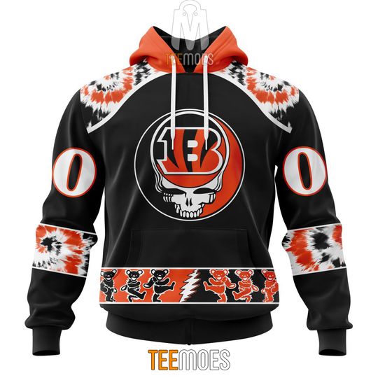 Discover football Cincinnati Bengalss Custom Name Number Grateful Dead Pullover Hoodie