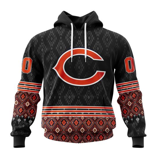 Discover football Chicago Bearss Custom Name Number Native Concepts Pullover Hoodie